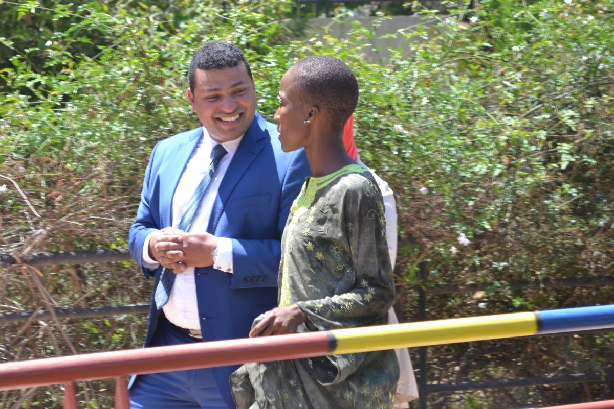 Adil El Bergui with the Musician Rokia Traoré at the Fondation Orient-Occident