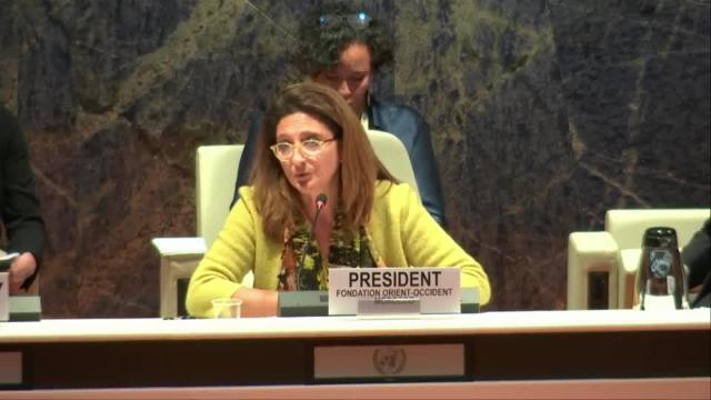 Yasmina Filali, President of the Fondation Orient-Occident, panelist at the Opening Plenary of the UNHCR’s 10th High Commissioner’s Dialogue on Protection Challenges (12-13 December 2017)