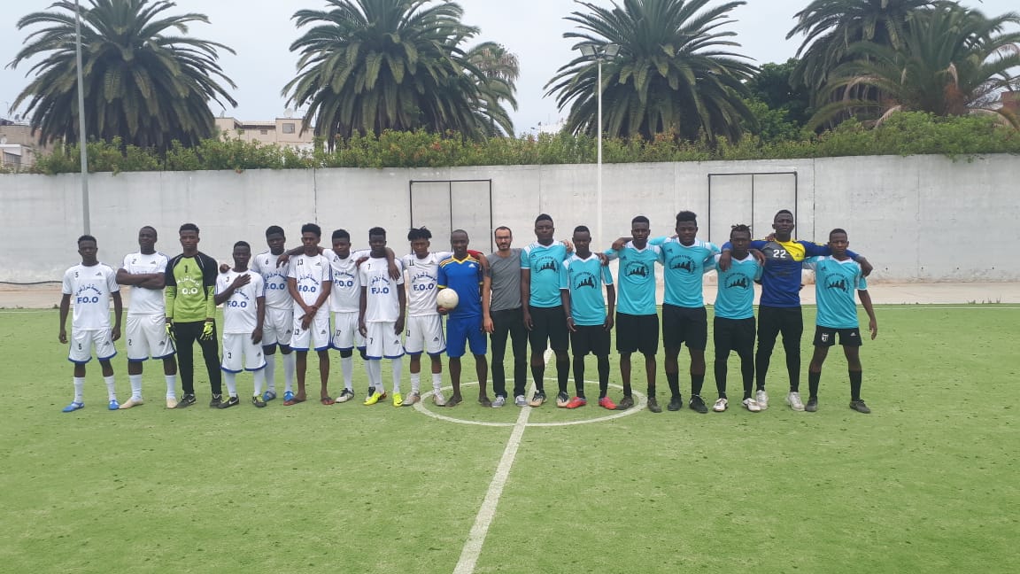 The Final Match between the “association vivre ensemble” team and the “refugees of Fondation Orient-Occident” team – organized in occasion of the Refugees week in Rabat