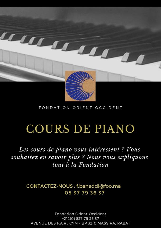 Prochainement: cours de piano à la Fondation de Rabat – Pour les enfants et les adultes