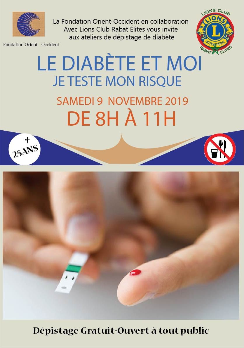 Action Dépistage de diabète à la Fondation Orient-Occident de Rabat – 9 Novembre