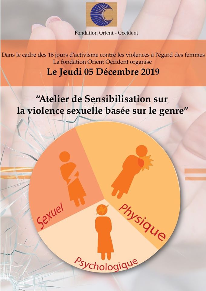 5 December 2019: Awareness raising workshop on the issue of gender-based violence. At the Fondation Orient-Occident of Rabat – Program