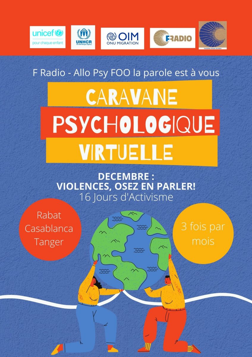 The Fondation Orient-Occident has launched a psychological caravan on the F Radio (the radio of Fondation Orient-Occident)