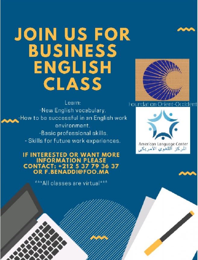 Business English class at the Fondation Orient-Occident of Rabat