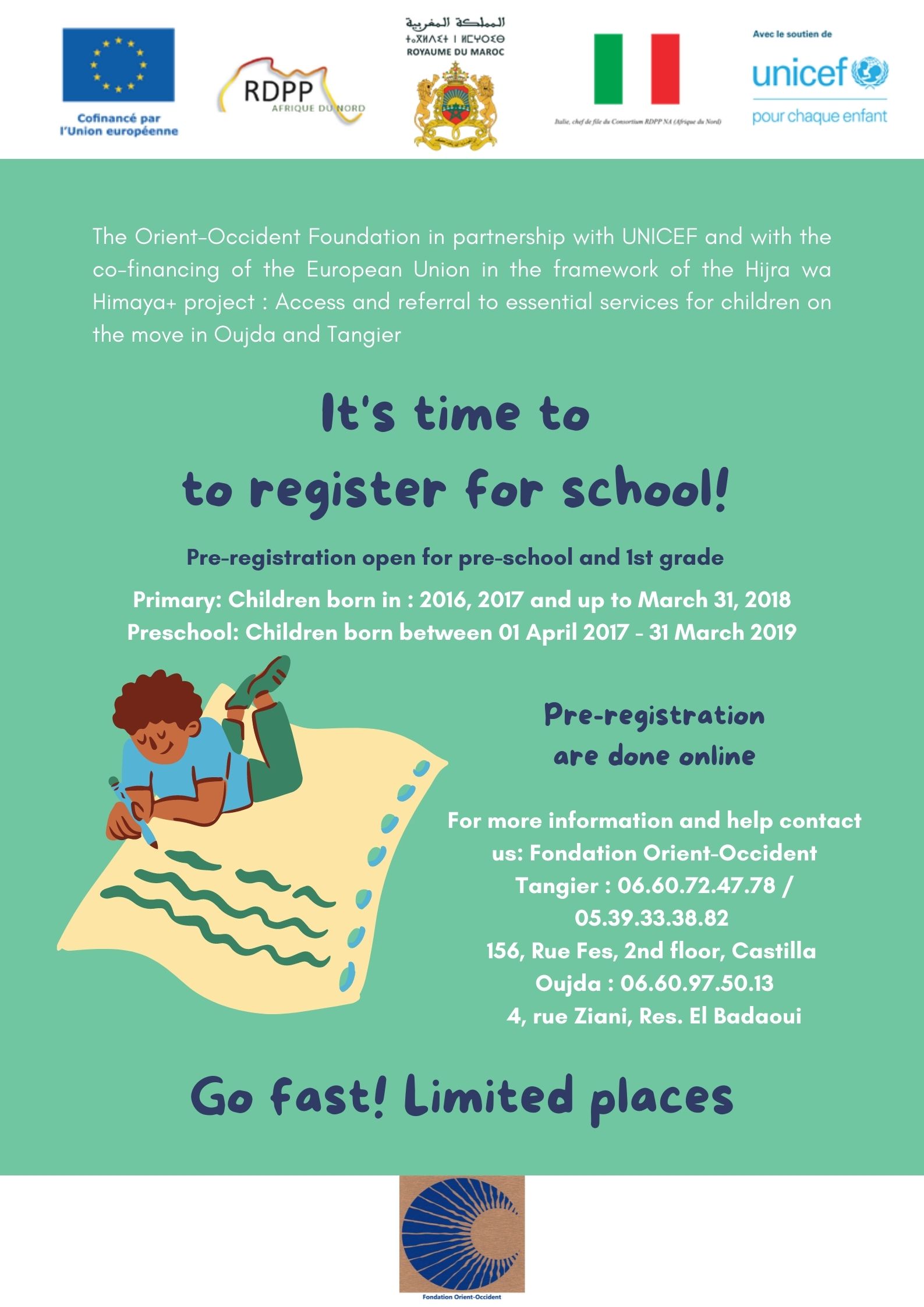 Time to register for school – Oujda, Tangier