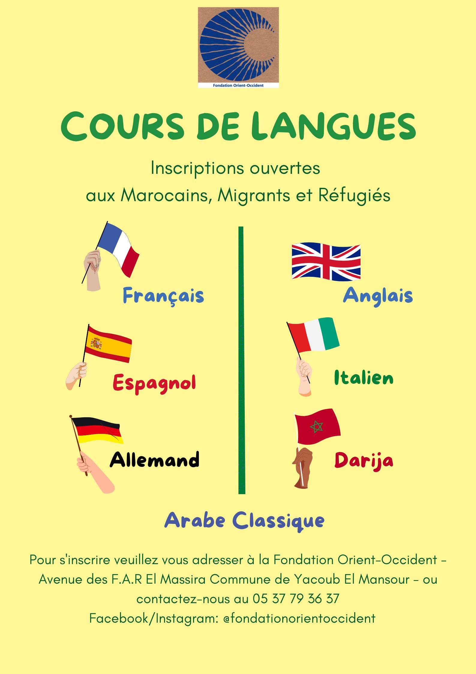 New language courses available at the Fondation Orient-Occident of Rabat