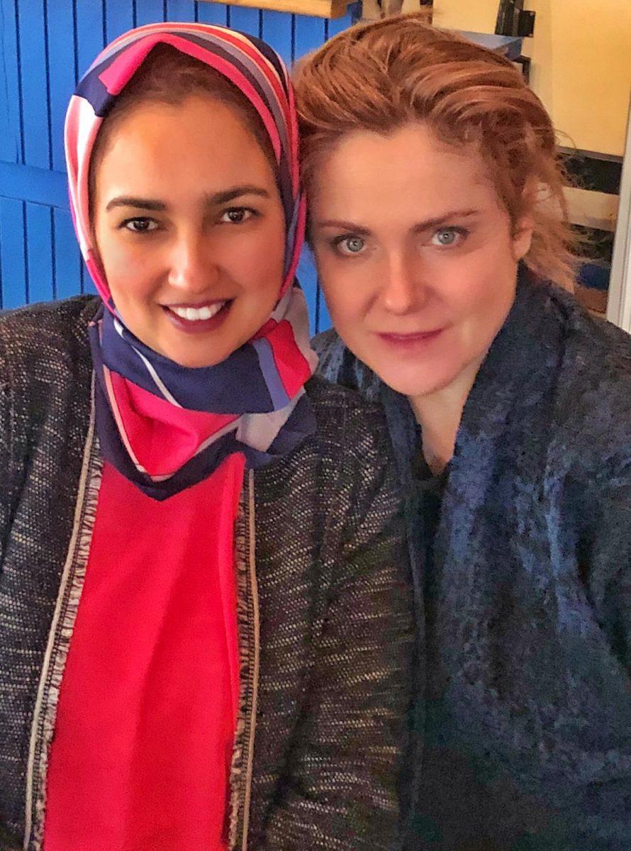 Bruna Pizzichini, the new artistic director for Migrants du Monde in Italy and Morocco, with Nadia Tari, projects coordinator in Rabat